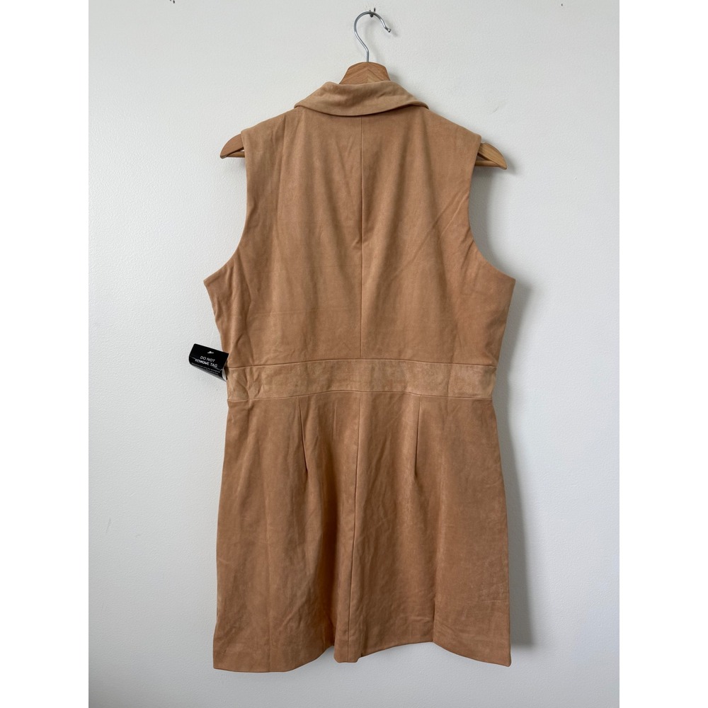 Boston Proper Faux Suede Collared Sheath Dress – Tan – Size Large – NWT - Picture 5 of 5